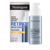Neutrogena Rapid Wrinkle Repair jar close-up showing retinol and hyaluronic acid formula for smoother skin