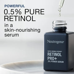 Neutrogena Rapid Wrinkle Repair serum dispense emphasizing precise nightly application.