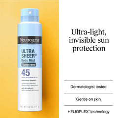 Neutrogena sheer ultralight finish sprays on light and fast.