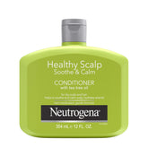 Neutrogena Tea Tree Oil Conditioner bottle pour demonstrates easy application for scalp soothing.