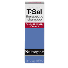 Neutrogena T/Sal front bottle view showing product and clear benefits