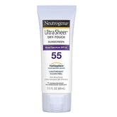 Neutrogena Ultra Sheer Dry-Touch sunscreen bottle with a matte, non-greasy finish for daily protection.