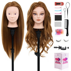 Neverland 28-inch mannequin head with 80% human hair for braiding practice realism