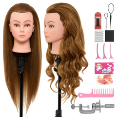 Neverland Beauty & Health mannequin head real hair close-up for detailed styling practice.