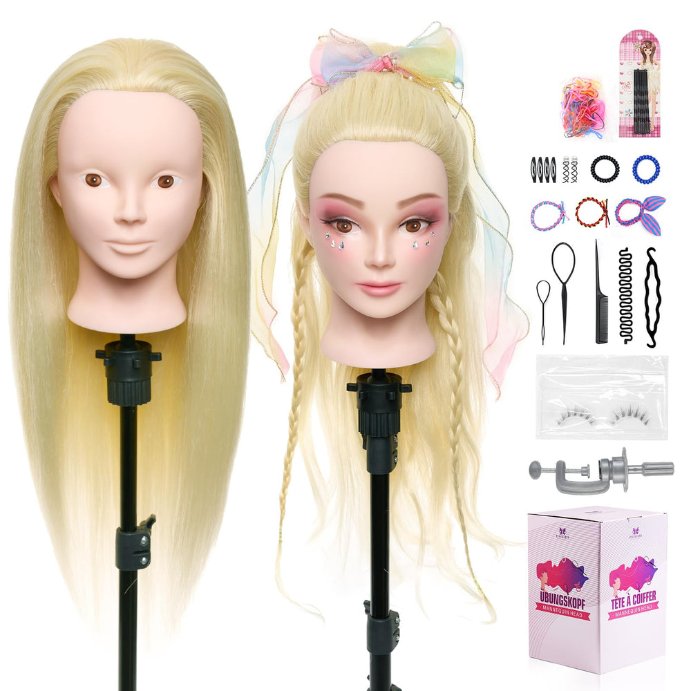 Neverland Beauty & Health 28-inch mannequin head real hair for lifelike styling practice