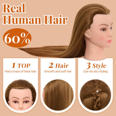 Neverland Beauty & Health mannequin head real hair texture for natural-looking curls and braids.