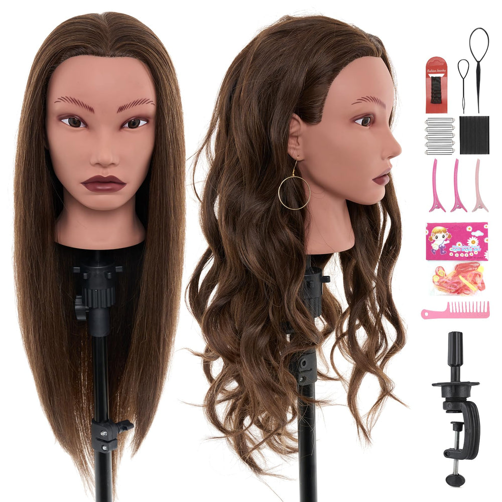 Neverland head 20-inch manikin real hair for authentic styling practice