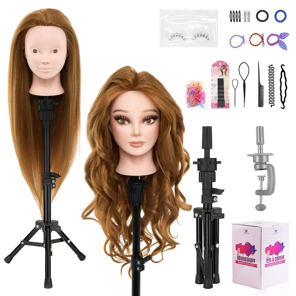 Neverland mannequin head 80% real hair for realistic styling practice