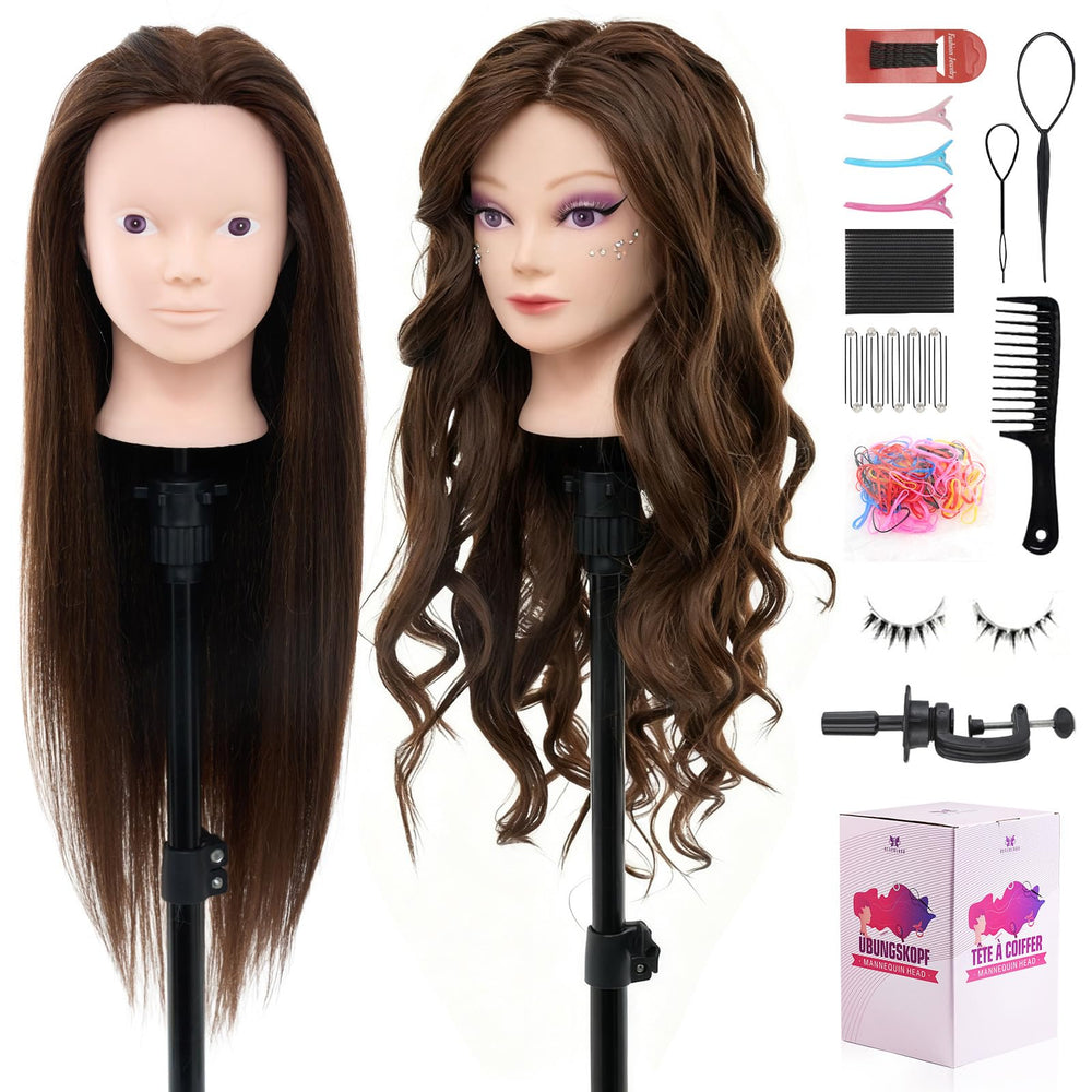 Neverland mannequin head with 80% real hair for braiding practice