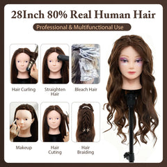 Neverland mannequin head on reinforced anti-slip stand for stable styling