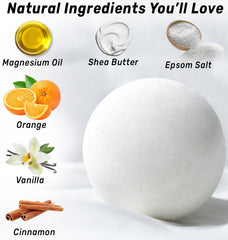 New Miuz magnesium bath bomb highlighting Epsom salts for soothing tension after workouts.