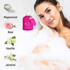 New Miuz bath cap pour demonstrates easy to use pour for effortless foaming.