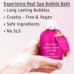 New Miuz rose jasmine vanilla fragrance captures warm, comforting scent enhancing dreamy bath experiences.