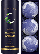 New Miuz Sleep Well bath bombs packaging with lavender, a calming self-care ritual.