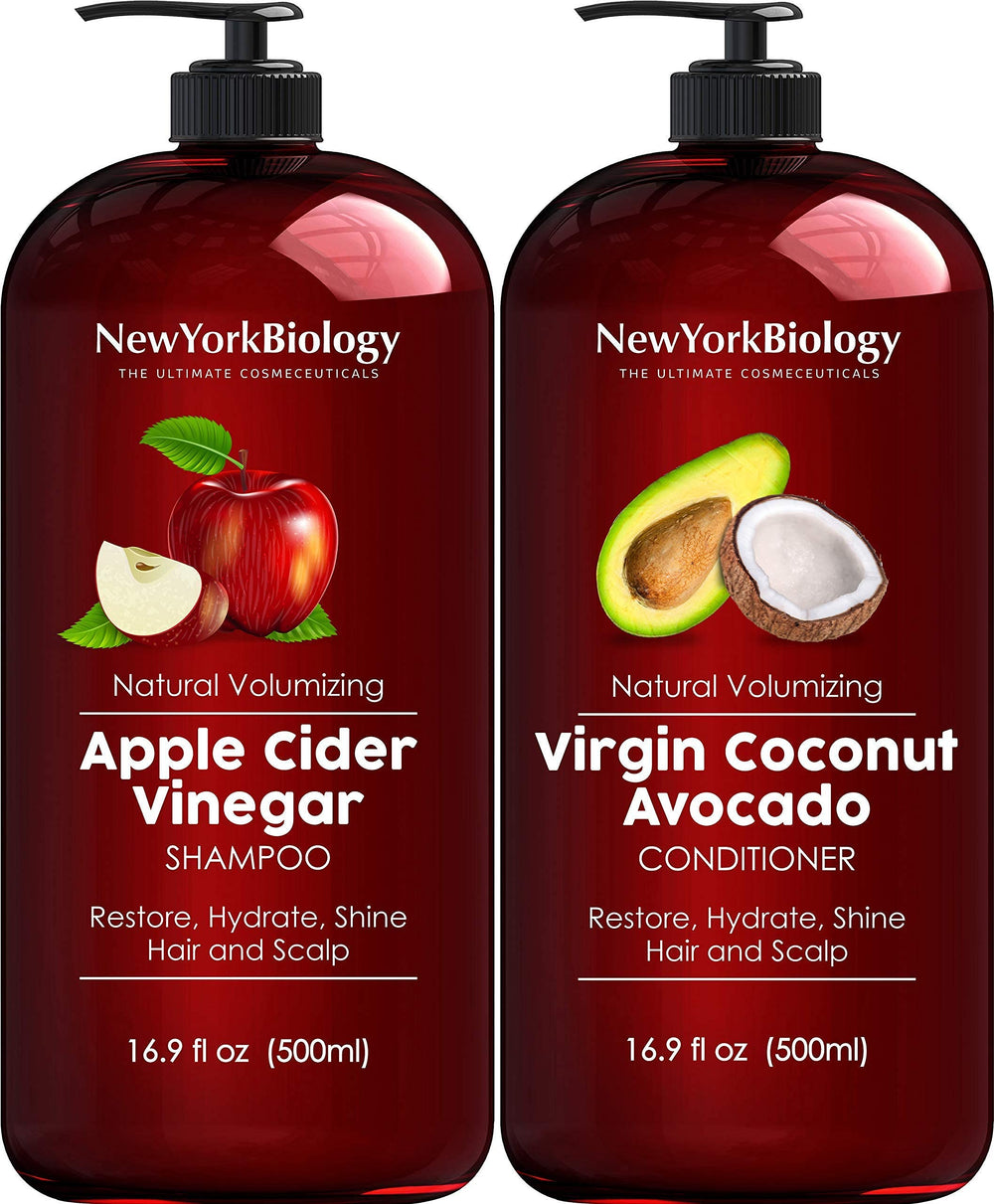New York Biology Apple Cider Vinegar Shampoo bottle clarifying cleanse for refreshed scalp