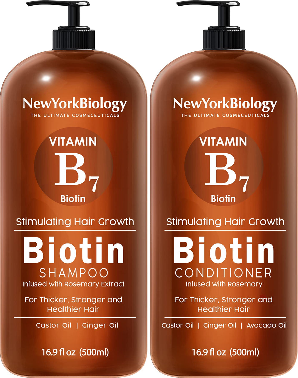 New York Biology Biotin Shampoo bottle highlights anti-dandruff benefits for a healthier scalp.