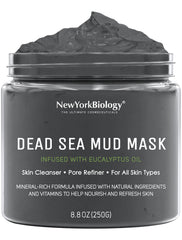 New York Biology Dead Sea Mud Mask bottle pour for oil control and pore refinement.