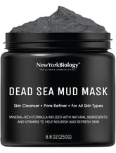 New York Biology Dead Sea Mud Mask face-application shows spa-like pore refinement.