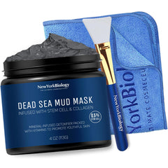 New York Biology Dead Sea Mud Mask packaging showcases gift-ready kit.