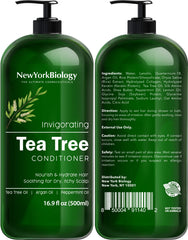New York Biology Tea Tree Shampoo foam delivers clarifying lather with cooling sensation.