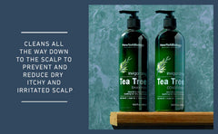 New York Biology Tea Tree Shampoo scalp closeup demonstrates soothing hydration for flakes.