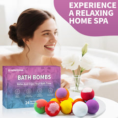 NEWFEIFAN bath bombs create colorful bubbles in tub for a luxurious bath