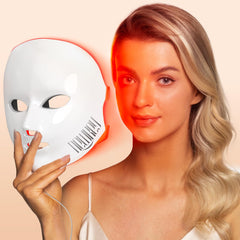 NEWKEY LED Face Mask red light 625nm close-up showing rejuvenation potential