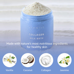 New Miuz bath powder dissolving in warm water creating milky spa vibe