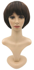NEWPECK Afro mushroom wig brown back view with natural silhouette