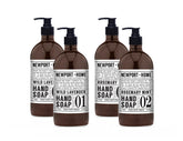 Newport Hand Soap Wild Lavender Pump bottle offers calming aromatherapy during handwashing.