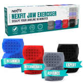 NexFit jaw exerciser 30lbs tablet for progressive jawline toning and comfort.