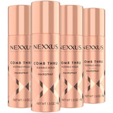 Nexxus Comb Thru travel hairspray rose bottle shows flexible hold for on-the-go styling.