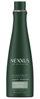 Nexxus Diamtress Volume Shampoo bottle delivers volumizing care for fine, flat hair without heaviness