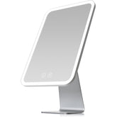 NEZZOE lighted makeup mirror with metal stand provides a stable desk companion for daily routines.