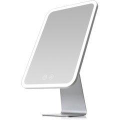 NEZZOE lighted makeup mirror with metal stand provides a stable desk companion for daily routines.