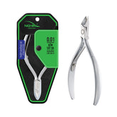 Nghia Cuticle Nipper D-01 JAW16 side view shows durable stainless steel for salon and home use.