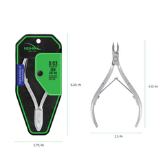 Nghia Cuticle Nipper with grey-plated handle offers ergonomic grip for comfortable salon use.