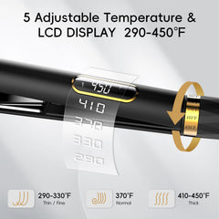 Nicebay LCD temperature display demonstrates real-time heat while you style.
