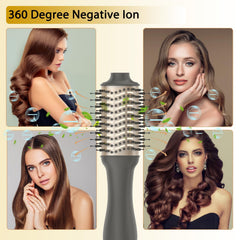Nicebay hair dryer brush ceramic coating protects hair while styling.
