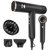 Nicebay ionic hair dryer front view demonstrates premium design and fast drying potential.