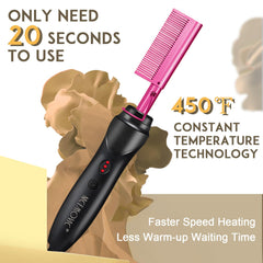 NICEMOVIC hot comb ceramic plate smooths curls with shiny finish