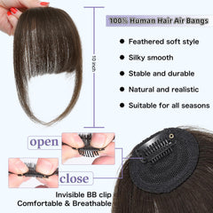 Niceone Hair Wispy Bangs Clip-Ins feathered fringe detail for face-framing style