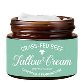 Nichalous whipped tallow cream texture close-up demonstrates lightweight hydration for soft, smooth skin.