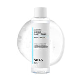 NIDA AHA BHA Clarity Toner bottle promotes gentle exfoliation for brighter skin