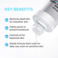 NIDA AHA BHA Clarity Toner dispense cap shows easy, precise application for clear pores