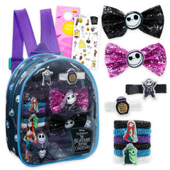 The Nightmare Before Christmas hair accessories bag featuring Jack and friends, ideal for party-ready storage.