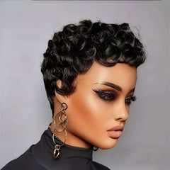 Nigteye Pixie Cut Wig texture closeup showing softness and luster