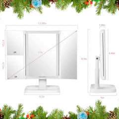 NIKKOMON makeup mirror showing 3 color lighting modes