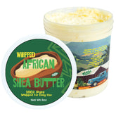 Nimba Foods Whipped Shea Butter close-up shows a fluffy texture for smooth application.