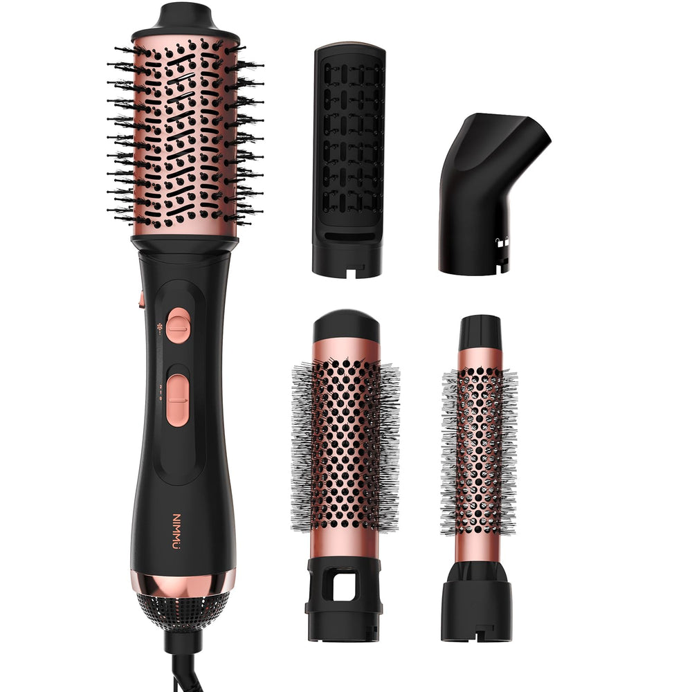 Nimmu blow dryer brush set oval brush adds volume for quick morning styles.